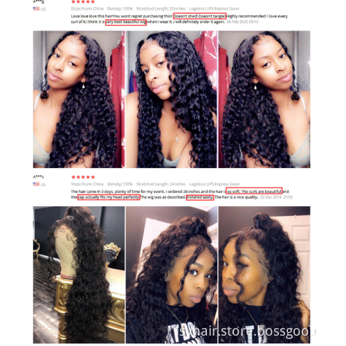 13x4 Brazilian Hair Deep Wave Lace Front Wigs 10-24 Glueless Curly Lace Front Human Hair Wigs Remy Wig For Black Women